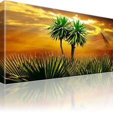 Afrika Palmen Vogel Ägypten Pyramide Bild Bilder Leinwand Wandbild