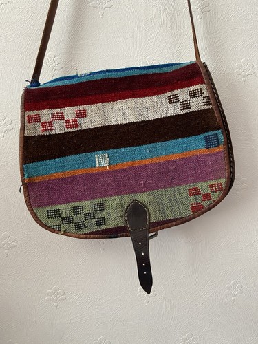 Vintage leder umhängetasche - leder,