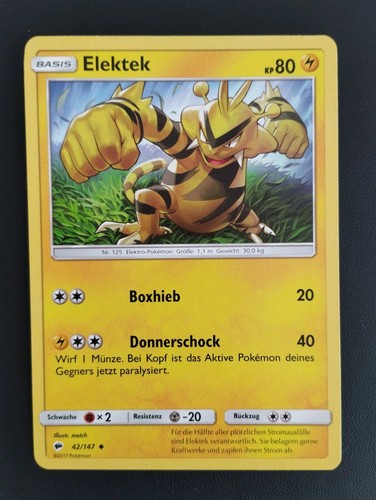 Pokémon karte elektek 147 - karte, 42/147