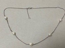 Kette mit 5 Perlen - Silber