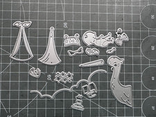 Stanze  Storch Geburt Baby wolke sterne