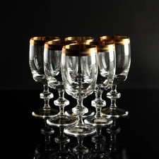 Ichendorf Kristallglas Gold Sherry KONSUL SET von 6 mid century vintage