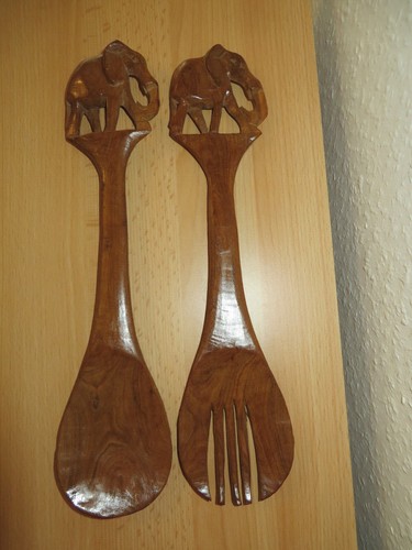 Deko holz salat besteck set - salat,