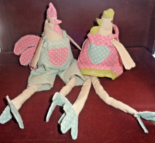 2 Hühner aus Stoff
