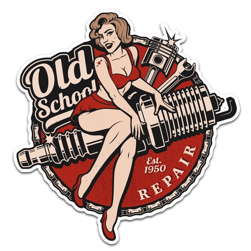 Retro vintage aufkleber old - vintage,