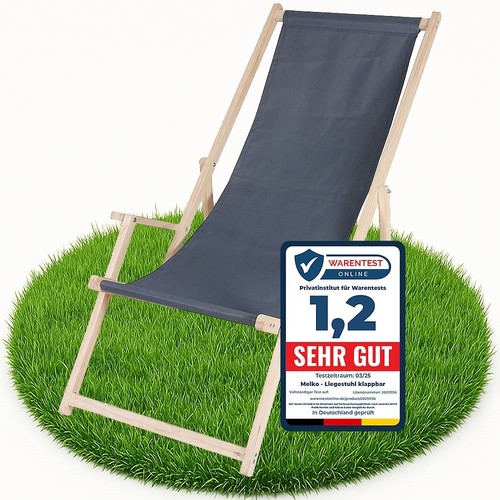 Strandliege mit armlehne holz - strandliege,
