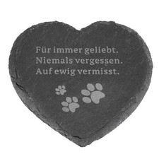 Schiefer-Herz "Pfote" 12x12cm