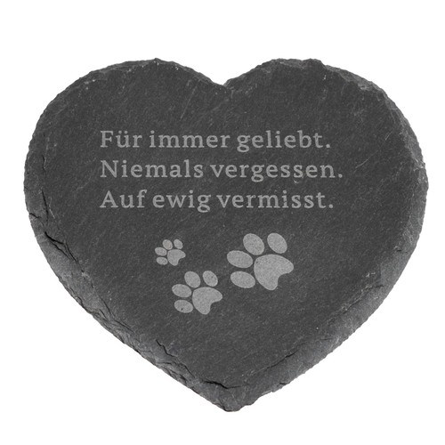 Schiefer herz pfote - "pfote", 12x12cm