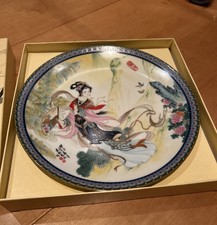 Sammelteller China Wand Teller chinesische Malerei Porzellan Frau