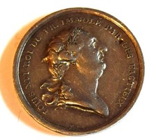 Original alte Silbermedaille (Loos) Tod Louis XVI  1793 Frankreich