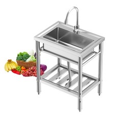 Edelstahl Spülbecken Küche Waschbecken Ausgussbecken Spültisch Mit Wasserhahn