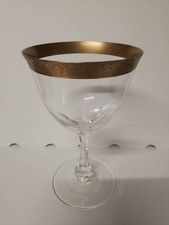 5 Wein Gläser mit Goldrand hochwertig, Moser? Weisswein Vintage