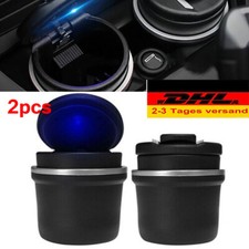 2X Auto Aschenbecher KFZ Schmutzzylinder mit blauen Licht für BMW 5 X1 X3 X5 X6