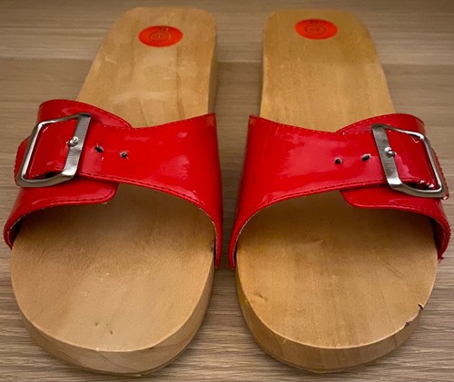 Holzpantoletten rot - holzpantoletten,