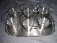6x  Teegläser Tee Tassen Set Schott Mainz Jenaer Glas Vintage 60er