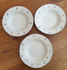 Seltmann Weiden 3 Suppenteller 23 cm Marie Luise Streublume blauer Rand