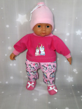 Handarbeit Pullover Hose Mütze Kombi Puppenkleidung Re born Baby 43cm -46cm