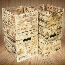 Sparset geflammte Kiste Regaleinsatz für Kallax Holzkisten Einsatz Aufbewahrung