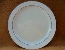 Seltmann Weiden Speiseteller - blauer Rand / Streifen - DM: 23,5 cm - TOP