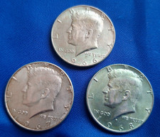 * USA Half Dollar  Silbermünzen  1966-67-68   * J.F Kennedy ~ 400 Silber
