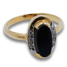 Ring Onyx 585 Gold 14 Karat Gelbgold Damen Wert 280,-