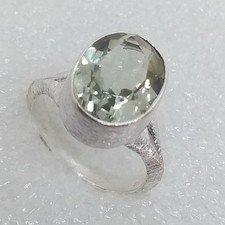 Prasiolith facettiert ring - facettiert, 925