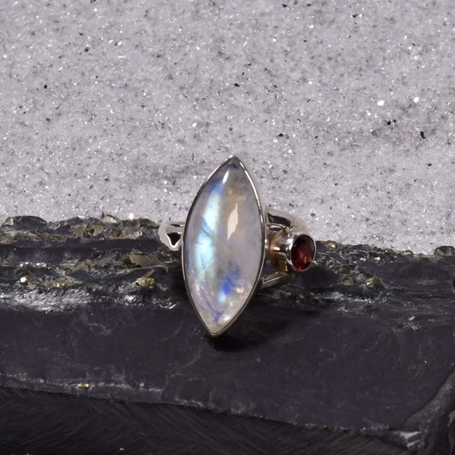 Mondstein ring 925er silber - mondstein,