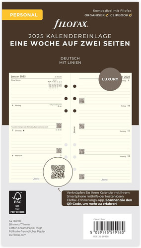 Filofax personal woche auf - filofax, 2