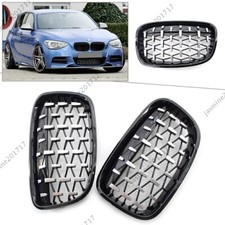 Schwarzer Frontgrill Chrom Diamant Meteor Latest Style für 11-14 BMW 1 Serie F20