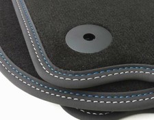 Fußmatten Doppelnaht passend für VW Golf 5 6 GTI Automatten Velours Blau Weiß