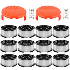 12x Spulen & Spulendeckel Für Black Decker Rasentrimmer Trimmer Fadenspule Set