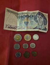 9 Münzen & 1 Banknote aus Polen 1000 5 2 Zloty Zlote Zlotych 1 5 10 20 Groszy