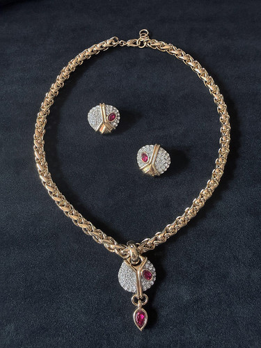 Vintage collier set 14k - vintage,