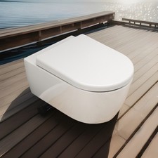 Wand Hänge WC Toilette - spülrandlos - inkl. abnehmbaren Softclose