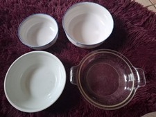 Schüsselset 4 Teile Glas und Porzellan verschiedene Größen