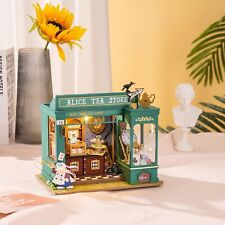 ROBOTIME 1:24 Puppenhaus Miniatur Möbel DIY Alice’s Tea Store mit LED Lichter