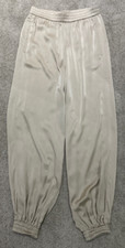 H&M Hose Pumphose Seide 36 S M taupe beige Haremshose Joggingshose