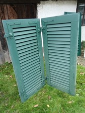 1 doppelter Fensterladen - Holz - gebraucht - Höhe 118 cm, Breite 52,5 cm