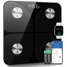 Körperfettwaage Digital 2024 mit APP, Bluetooth, BMI – 180kg, 30cm
