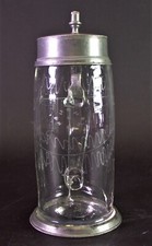 antiker Bierkrug GLASKRUG um
