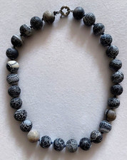 Damen Edelsteinkette kurz aus Fossil-Achat Kette Collier Halskette