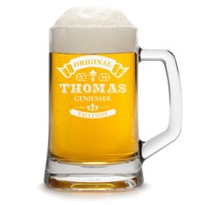 Bierkrug 0,5 Liter Bierseidel Bierglas mit Gravur zum Geburtstag Personalisiert