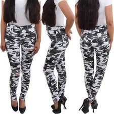 Damen camouflage skinny ripped - camouflage,