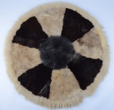 XXL Merino Lammfell Schaffell Leder Fell Teppich Decke Kreis Rund Weiß SF11