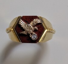 Ring von Franklin Mint: 925 Silber, Adler aus 585 Gold mit Brillianten