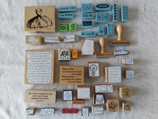 Konvolut C Motivstempel Sprüche Schlagwörter Kunststempel Gummistempel 44 Stück