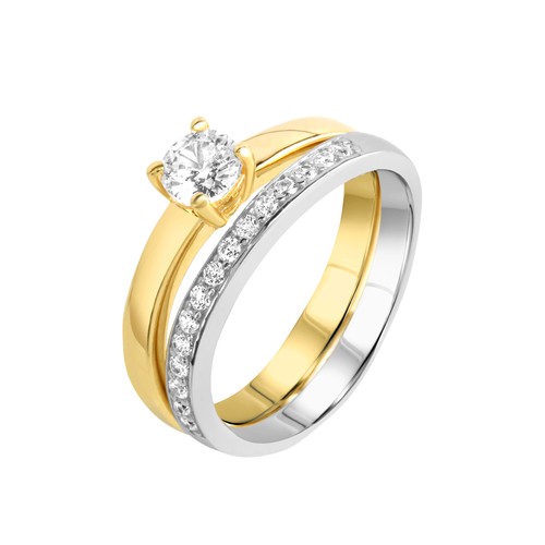 Ring silber 925 zweifarbig - ring,