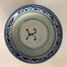 China Porzellan Schale mit Blauweiß-Malerei Kumme Blue and White Mark um 1900