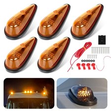 5 PCS Amber 9-LED Teardrop Cab