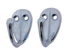 Kleiderhaken einzeln - Doppelloch - 2 Stück